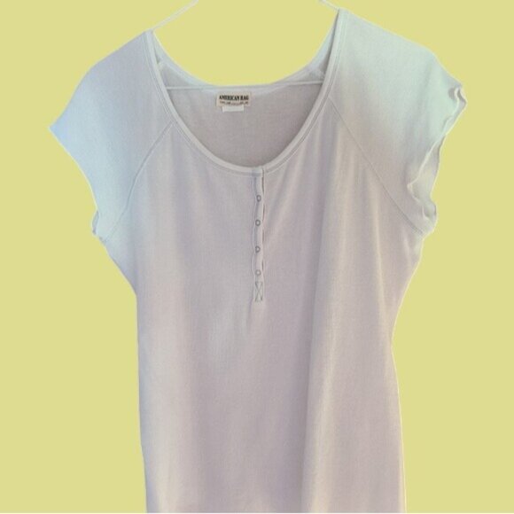 American Rag Women's Size Medium Short Sleeve Snap Front Polo Shirt - Picture 6 of 7